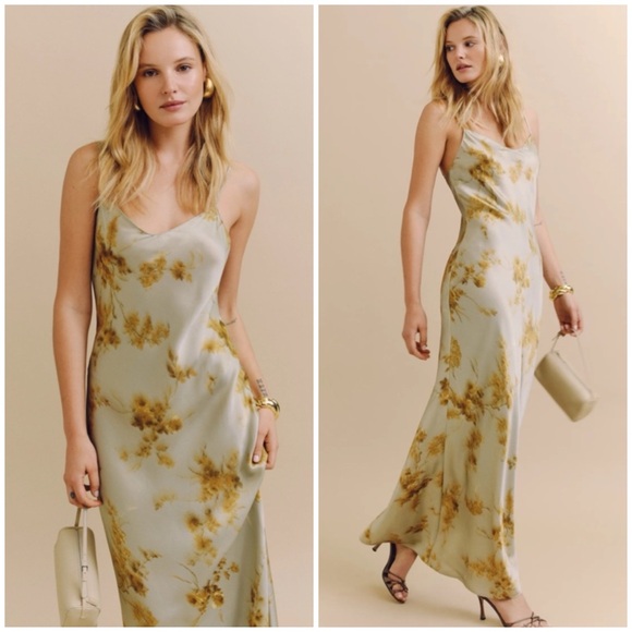 Reformation Dresses & Skirts - Reformation Parma Silk Maxi Golden Hour Dress SZ S